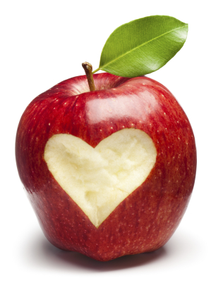 Red Apple with heart