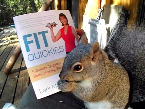 Rockie refuels after a spirited Fit Quickies workout!
